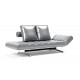 Canapé convertible Ghia pieds chromés, tissu Silvershine 688