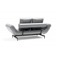 Canapé convertible Ghia pieds métal noir, tissu Silvershine 688