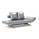 Canapé convertible Ghia pieds chêne, tissu Silvershine 688