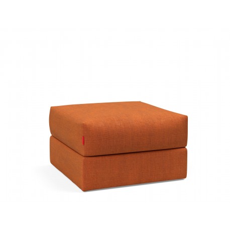 Pouf Cornila tissu Esina orange brûlée 412