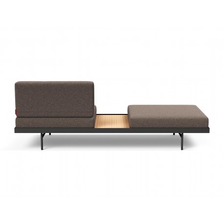 tissu Bouclé taupe 530, plateau chêne