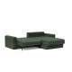 Méridienne Akello avec accoudoirs tissu Avella pine green 281