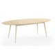Table ovale extensible Point frêne huilé blanchi