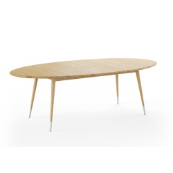 Table ovale extensible Point frêne huilé